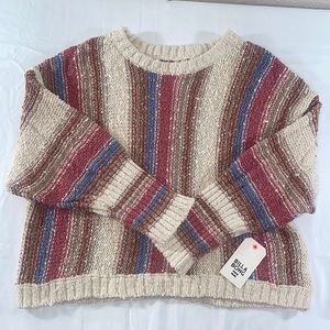 Billabong Women’s Cream Sweater 100% Cotton Size Large NWT
